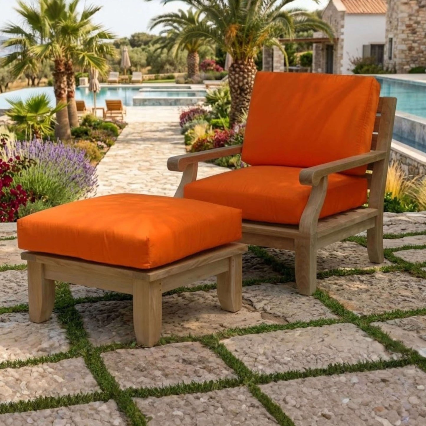 Anderson Teak Riviera Luxe Armchair & Ottoman Set
