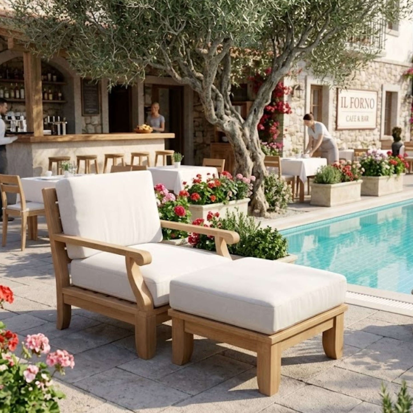 Anderson Teak Riviera Luxe Armchair & Ottoman Set