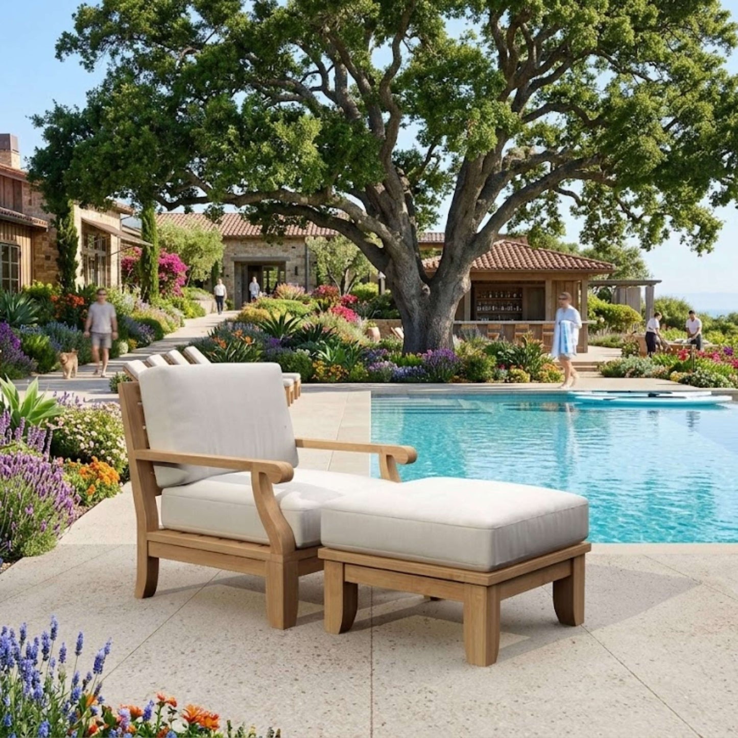Anderson Teak Riviera Luxe Armchair & Ottoman Set