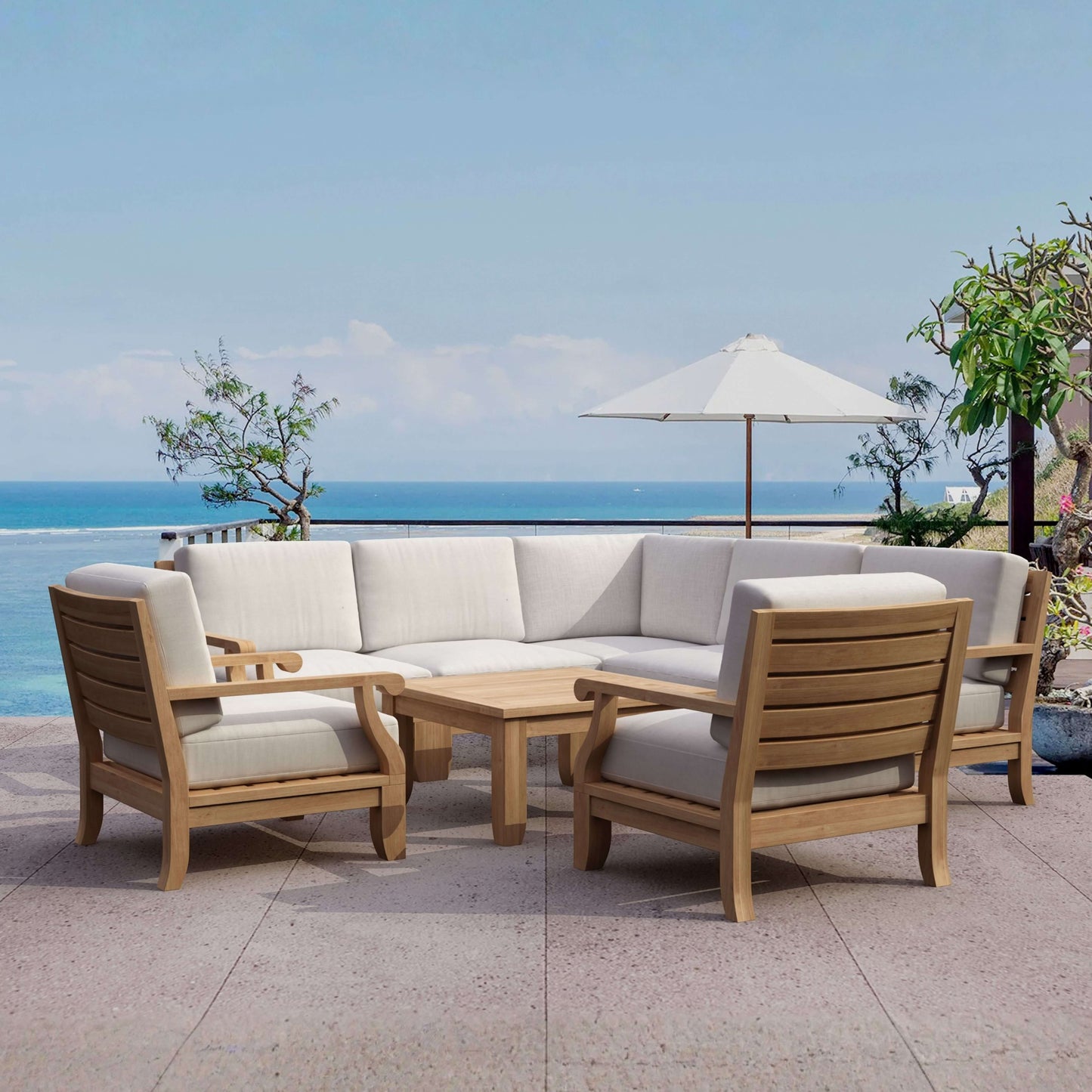 Anderson Teak Riviera Luxe 8-Piece Modular Sectional Set