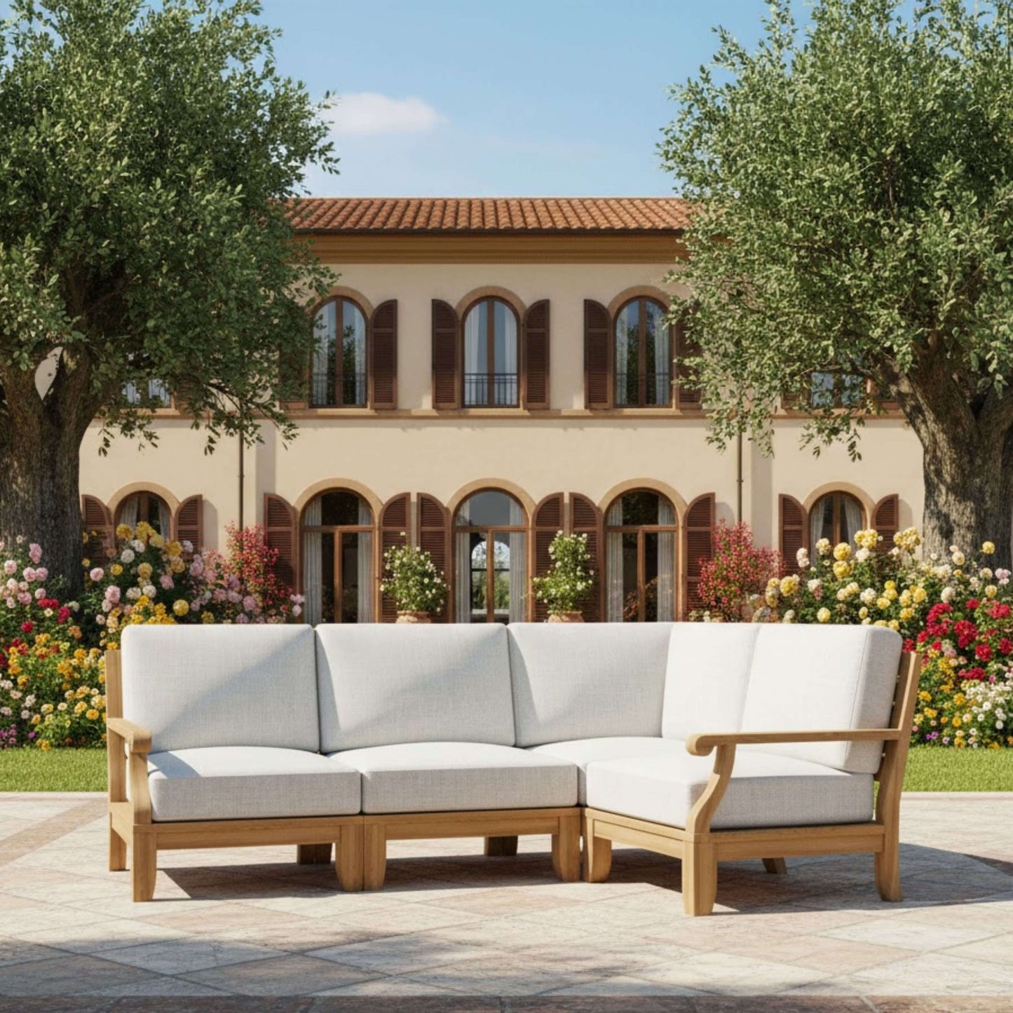 Anderson Teak Riviera Luxe 4-Piece Modular Corner Sofa