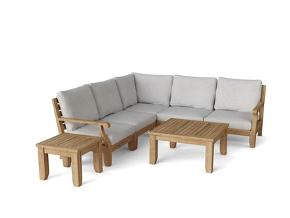Anderson Teak Riviera Luxe 7-Piece Modular Sofa with Square Tables