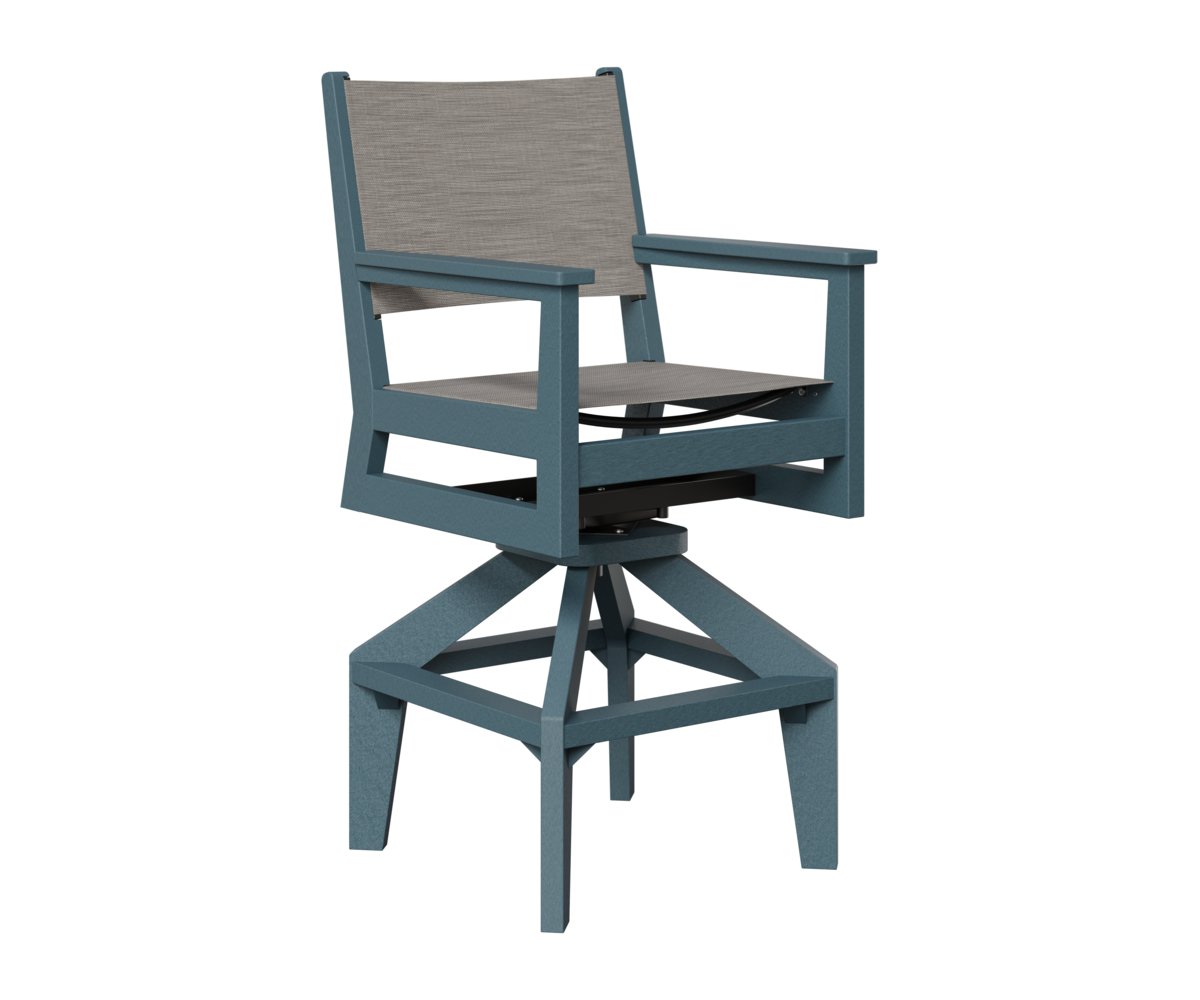 Berlin Gardens Mayhew Padded Sling Swivel Bar Chair view 4