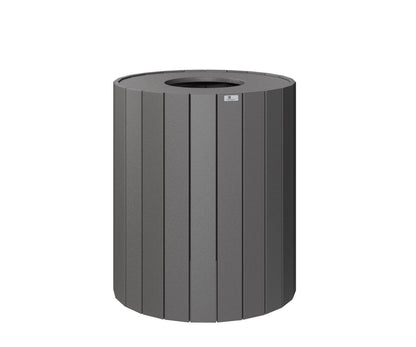 Berlin Gardens Round Trash Can in Smoke Gray