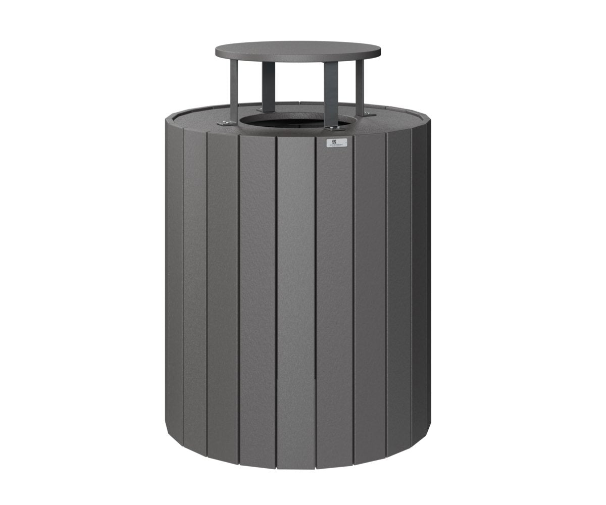 Berlin Gardens Rain Guard for Round Trash Can in Smoke Gray