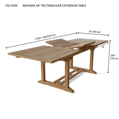 Anderson Teak Bahama Wilshire 9-Piece Extension Dining Set