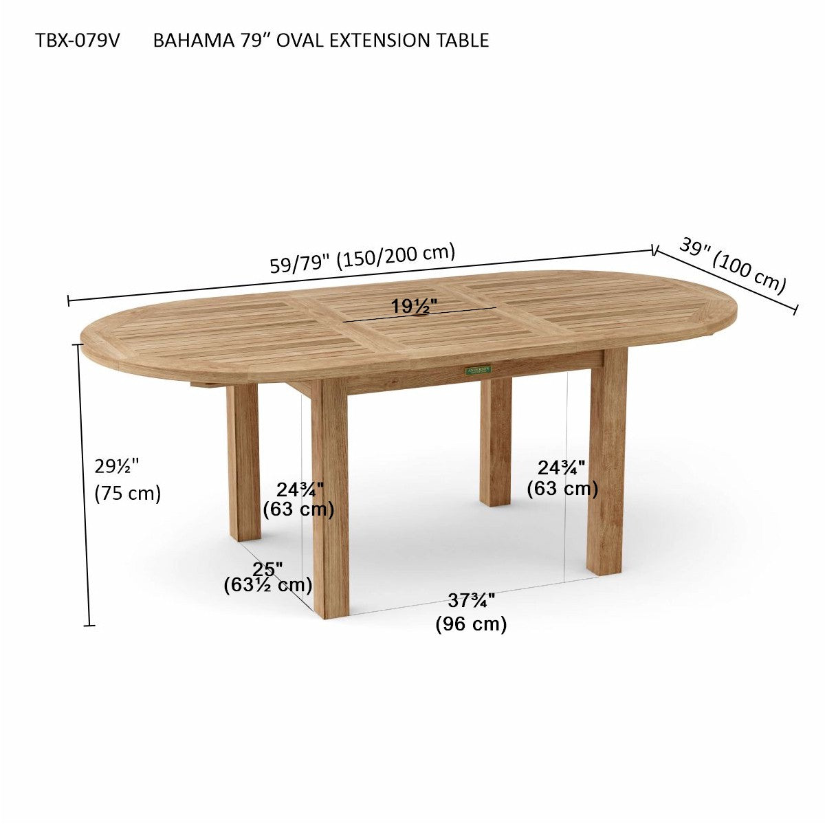 Anderson Teak Bahama Chicago 7-Piece Oval Dining Set