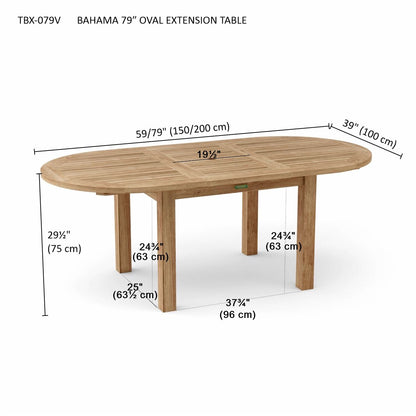 Anderson Teak Bahama Chicago 7-Piece Oval Dining Set