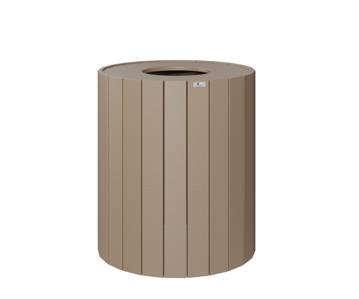 Berlin Gardens Round Trash Can in Weatherwood