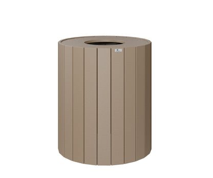 Berlin Gardens Round Trash Can in Weatherwood