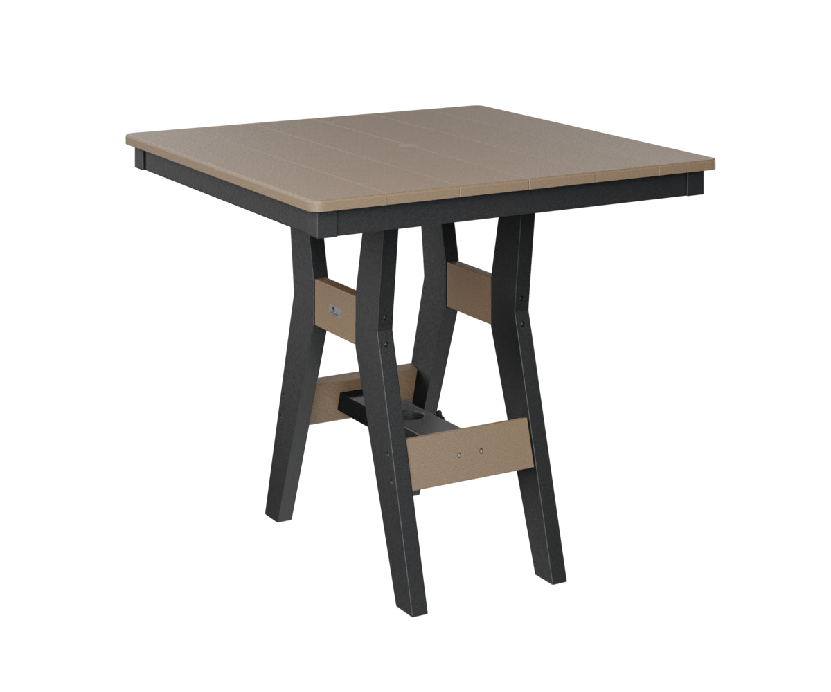 Berlin Gardens Harbor 33″ Square Dining Table in Weatherwood / Black