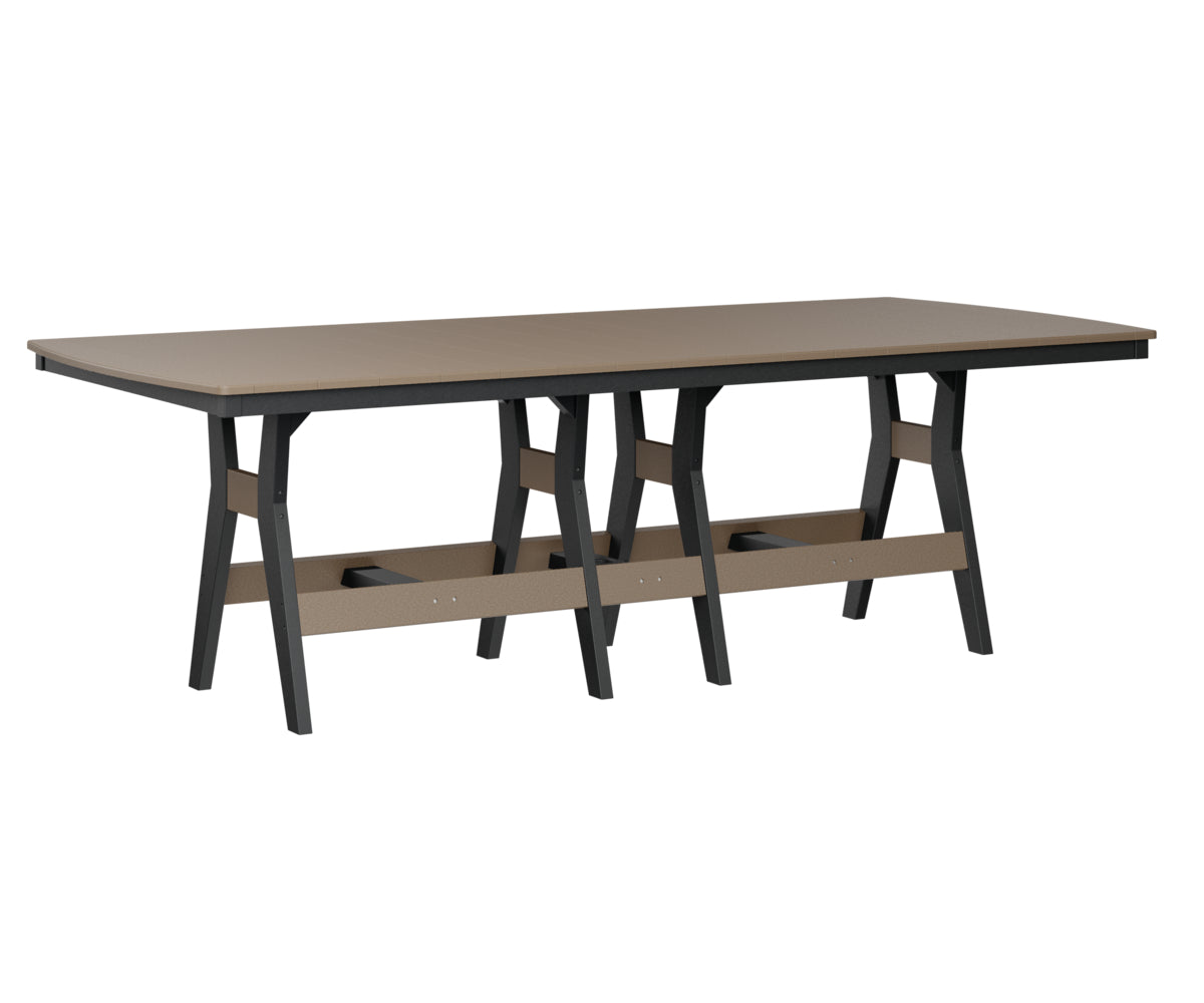 Berlin Gardens Harbor 44″ x 96″ Rectangular Dining Table in Weatherwood / Black