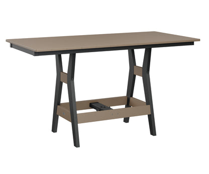 Berlin Gardens Harbor 33″ x 66″ Rectangular Dining Table in Weatherwood / Black