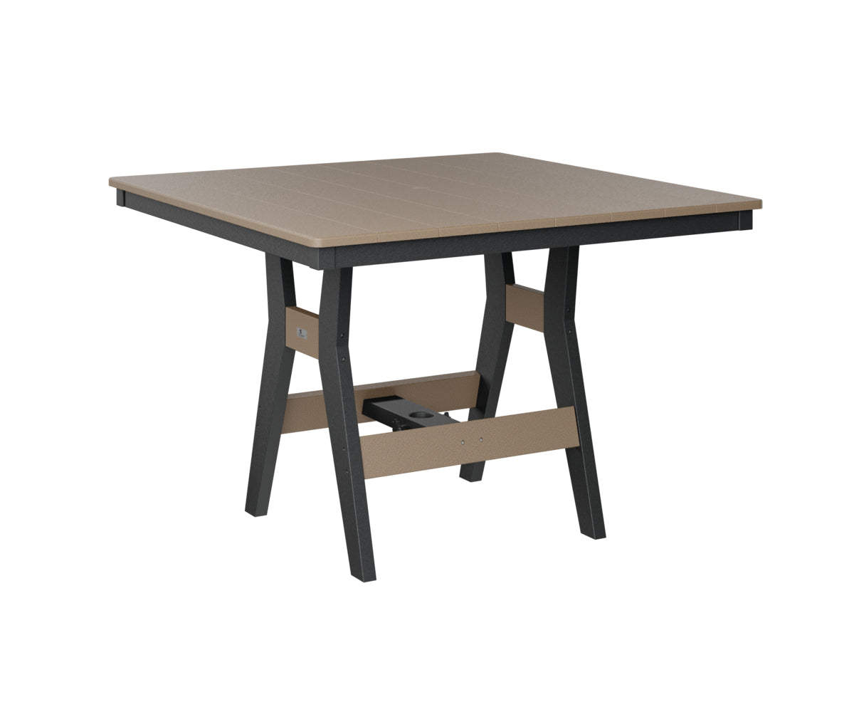 Berlin Gardens Harbor 44″ Square Bar Table in Weatherwood / Black