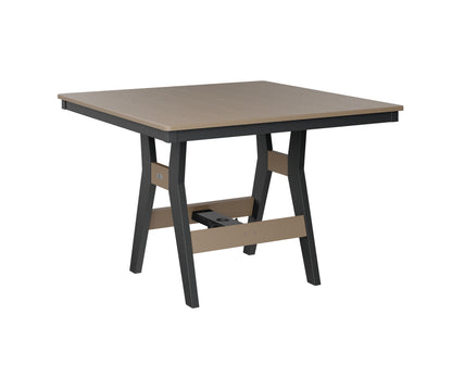 Berlin Gardens Harbor 44″ Square Bar Table in Weatherwood / Black