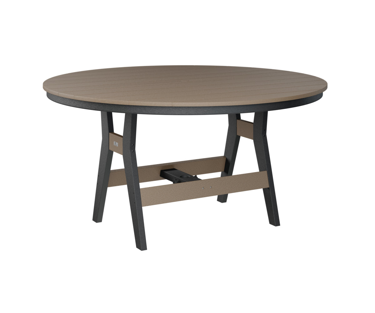 Berlin Gardens Harbor 60″ Round Bar Table in Weatherwood / Black