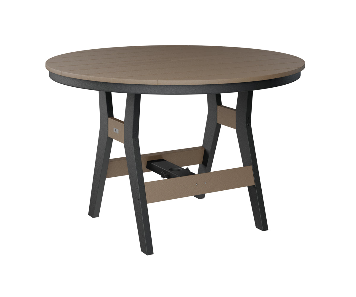 Berlin Gardens Harbor 48″ Round Bar Table in Weatherwood / Black