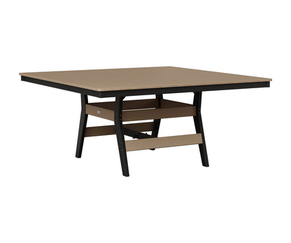 Berlin Gardens Harbor 66″ Square Dining Table in Weatherwood / Black