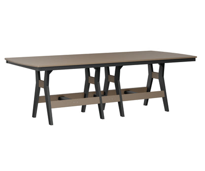 Berlin Gardens Harbor 44″ x 96″ Rectangular Bar Table in Weatherwood / Black