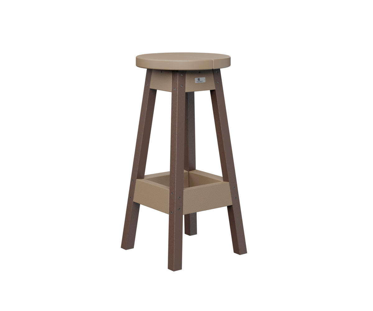 Berlin Gardens Outdoor Bar Stool in Weatherwood / Chocolate Brown