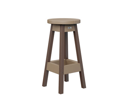 Berlin Gardens Outdoor Bar Stool in Weatherwood / Chocolate Brown