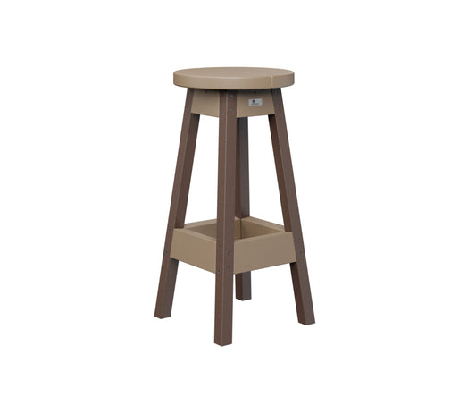 Berlin Gardens Outdoor Bar Stool in Weatherwood / Chocolate Brown