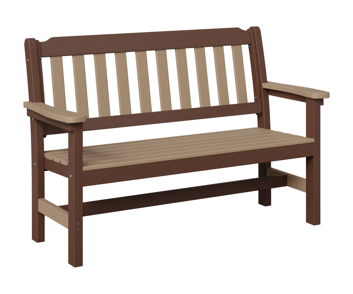 Berlin Gardens Garden Bench in Weatherwood / Chocolate Brown