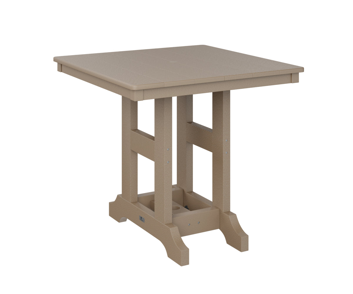Berlin Gardens Garden Classic 33″ Square Bar Table in Weatherwood