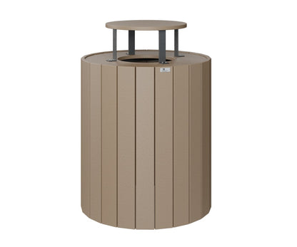 Berlin Gardens Rain Guard for Round Trash Can in Weatherwood