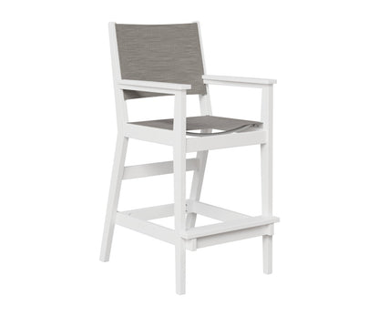 Berlin Gardens Mayhew Padded Sling Bar Chair — White frame