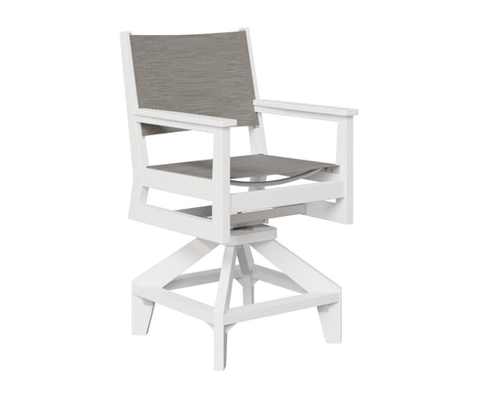 Berlin Gardens Mayhew Sling Swivel Counter Chair — White frame
