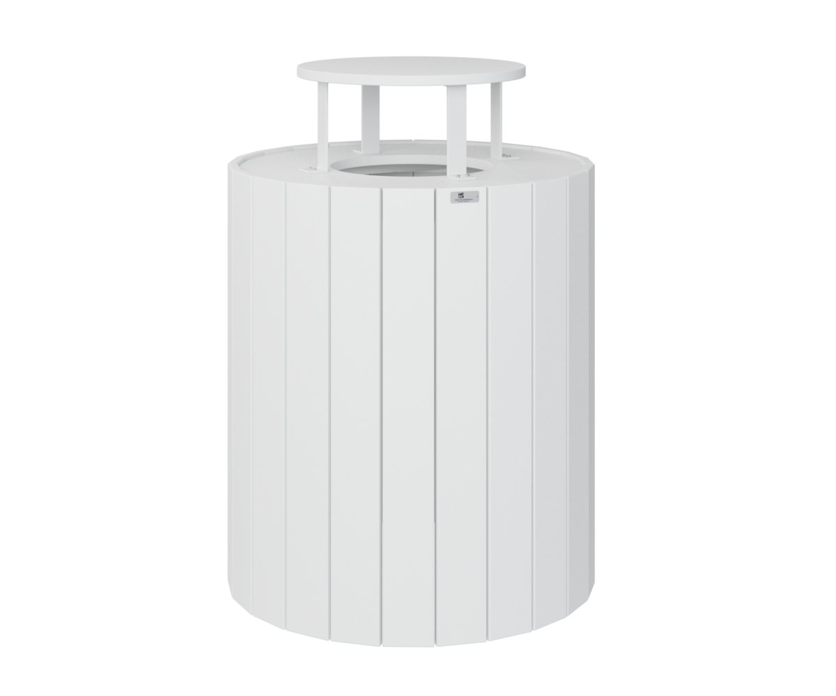 Berlin Gardens Rain Guard for Round Trash Can in White