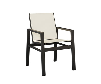 Berlin Gardens Vida Padded Sling Dining Chair — White sling on Matte Black frame