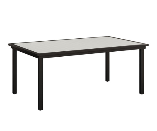 Berlin Gardens Vida 73″ Poly Dining Table — White on Matte Black