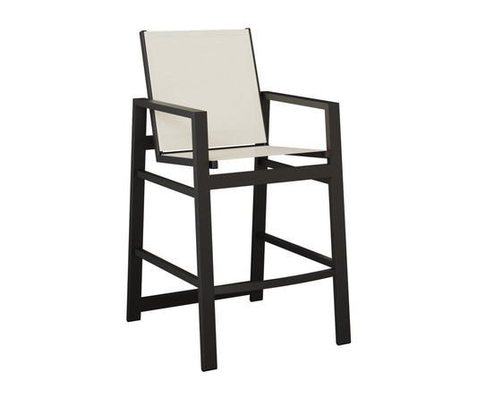 Berlin Gardens Vida Standard Sling Bar Chair — White sling on Matte Black frame