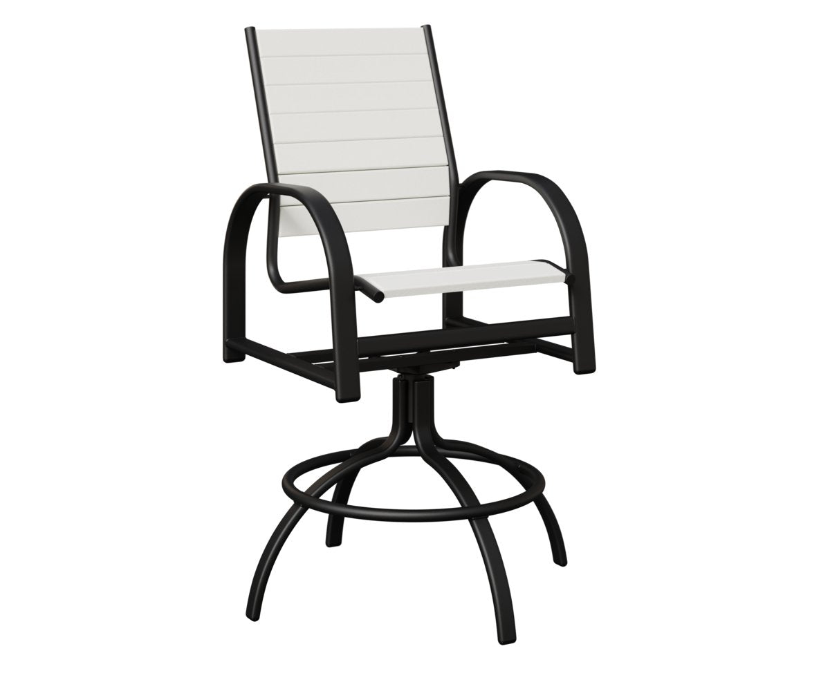 Berlin Gardens Murphy Swivel Bar Chair — White on Matte Black