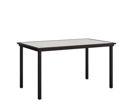 Berlin Gardens Vida 73″ Poly Bar Table — White on Matte Black