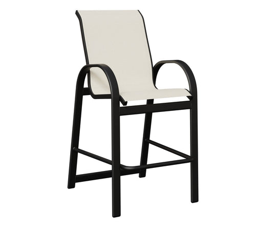 Berlin Gardens Murphy Standard Sling Bar Chair — White sling on Matte Black frame