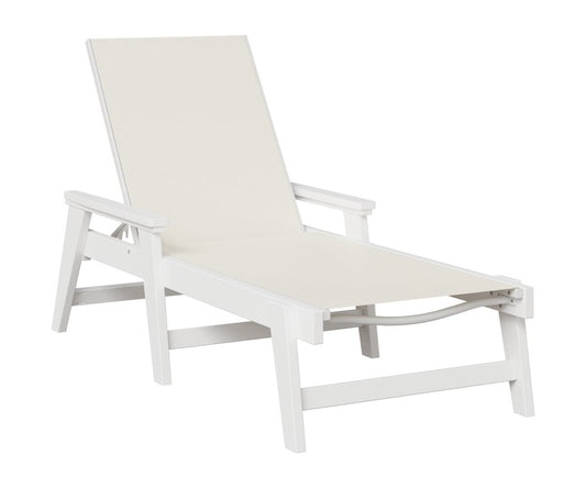 Berlin Gardens Mayhew Sling Chaise Lounge — White sling on White frame