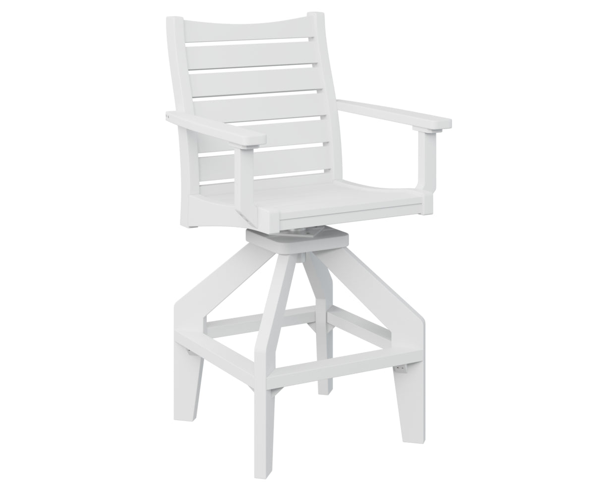 Berlin Gardens Bristol Swivel Bar Chair in White