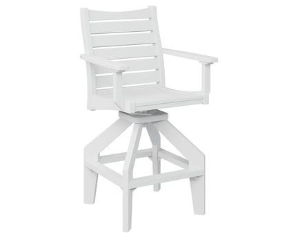 Berlin Gardens Bristol Swivel Bar Chair in White