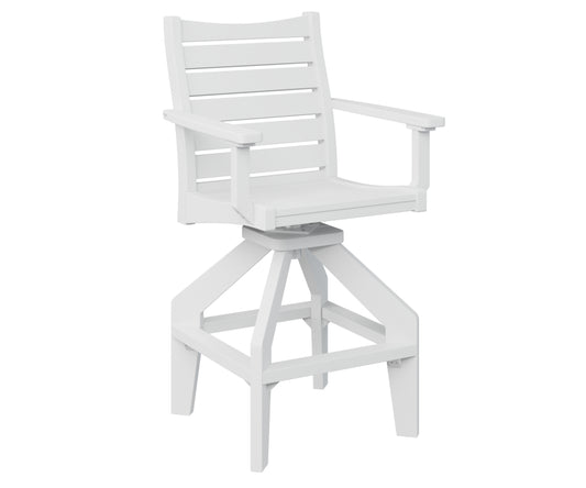 Berlin Gardens Bristol Swivel Bar Chair in White