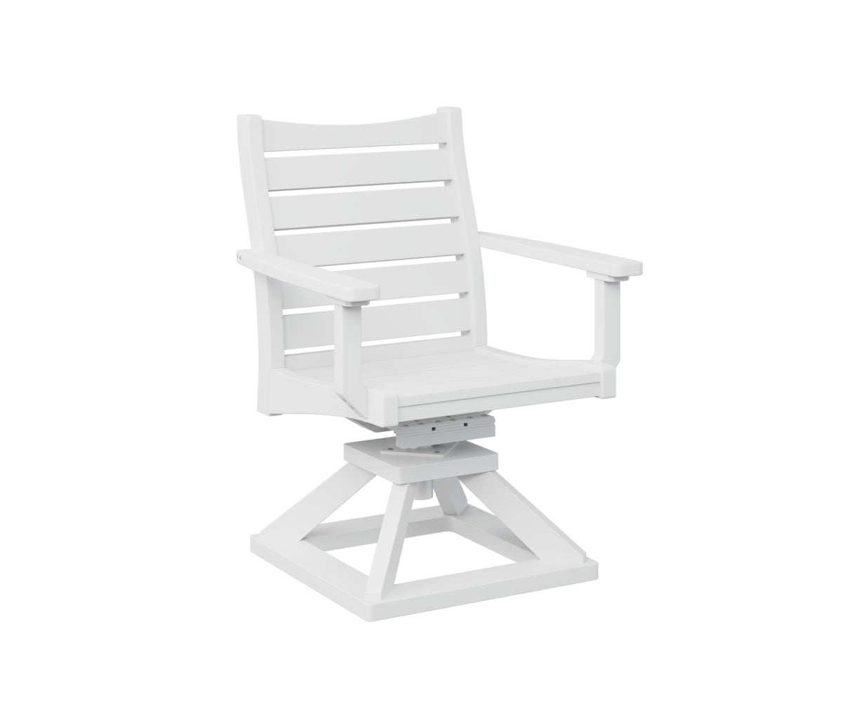 Berlin Gardens Bristol Swivel Rocker Dining Chair in White