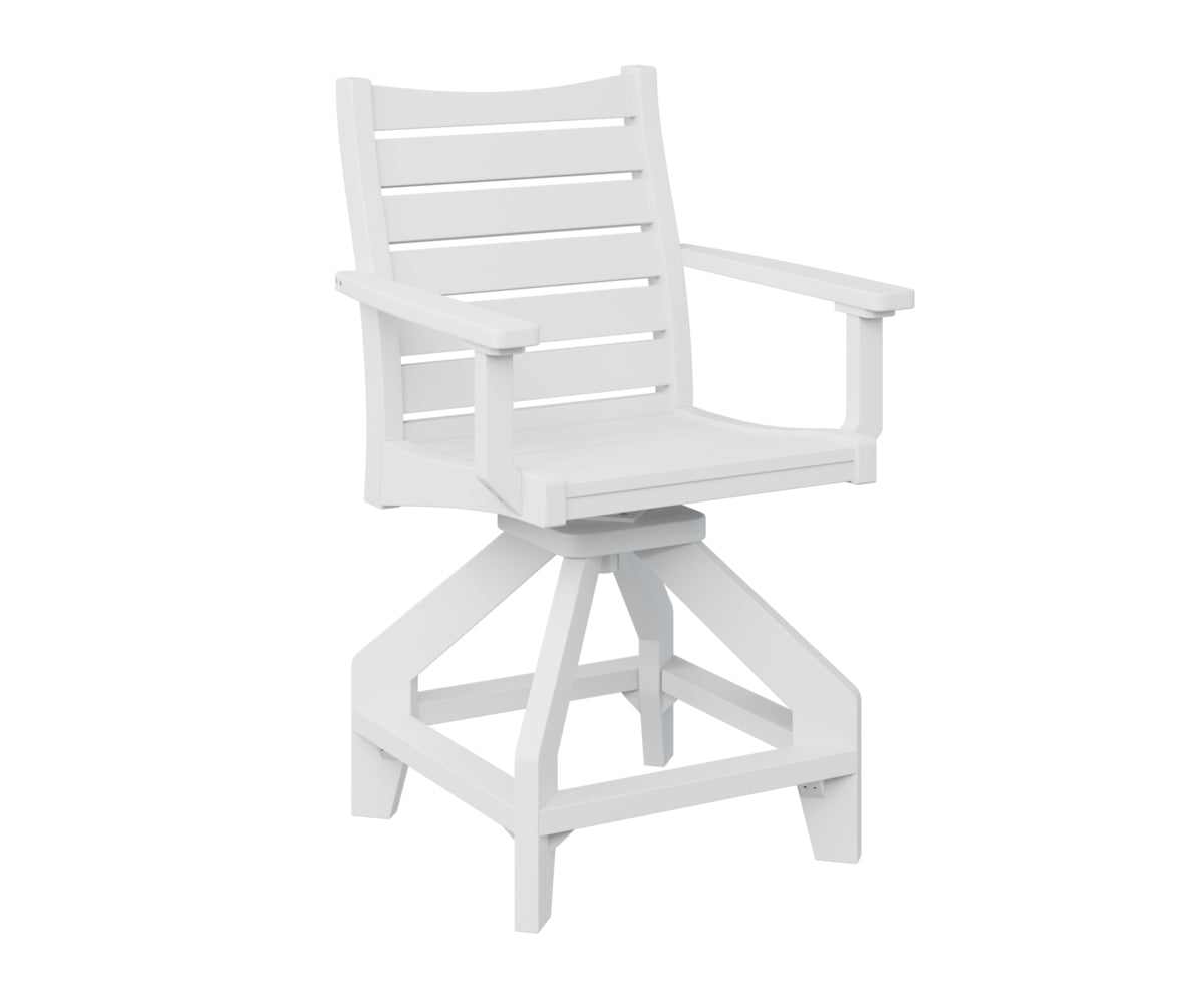 Berlin Gardens Bristol Swivel Counter Chair in White